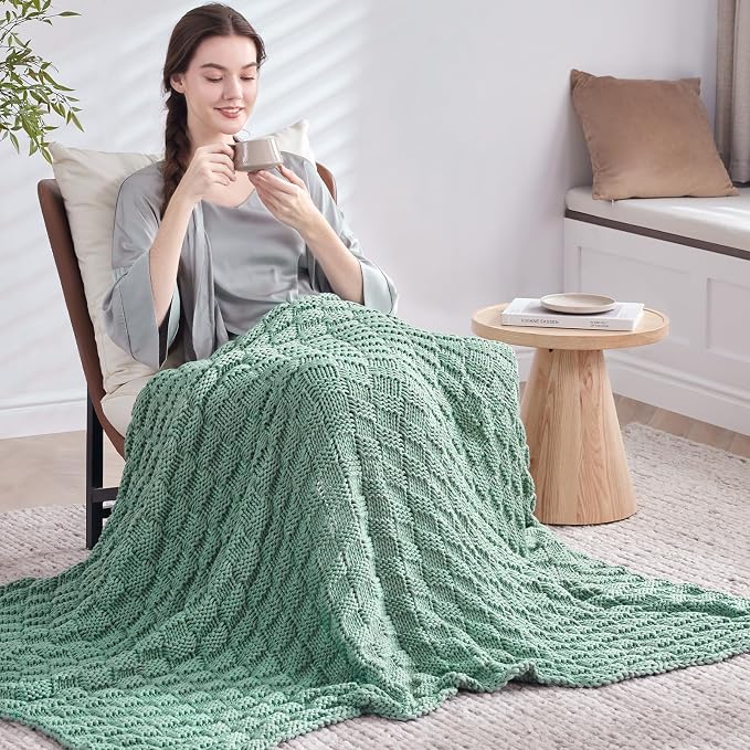 Knitted Weighted Blanket for Adult, No Beads Heavy Blanket 70” x 90'' 20lbs - Image 7