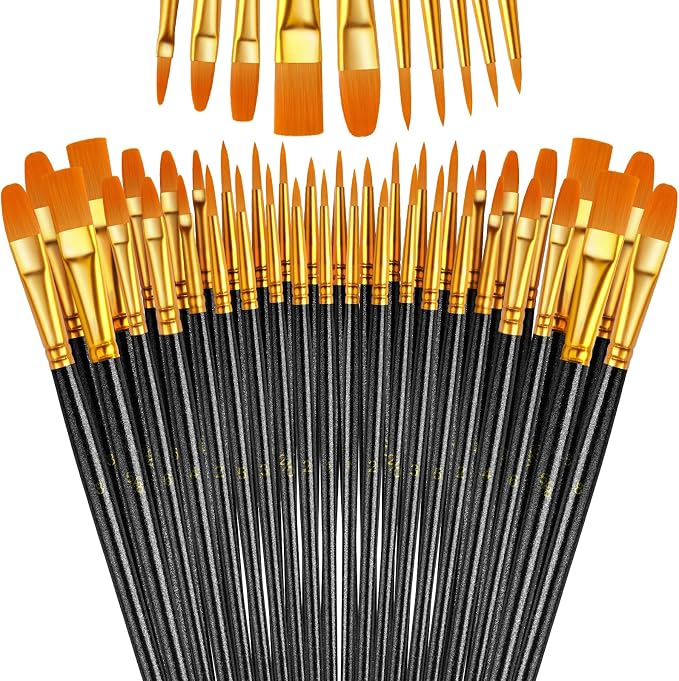 Paint Brushes Set, 16 Pack 160 Pcs Round-Pointed Tip Paintbrushes Nylon Hair by LIDCOM