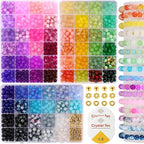 8mm Glass Beads Bracelet Making Kit, Funtopia Round Glass Beads by Funtopia