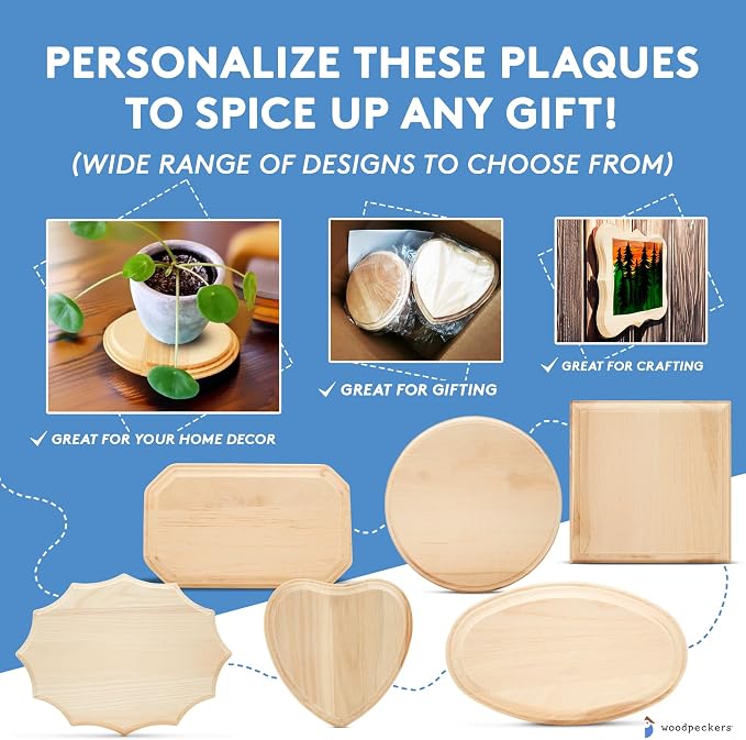 Unfinished Wooden Squares 7 inch, Wooden Plaque Craft Blanks by Woodpeckers - Image 5