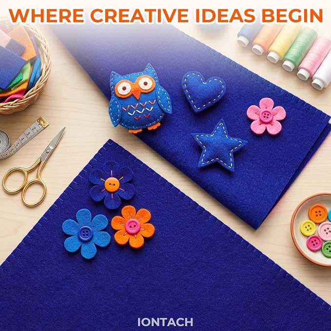 IONTACH 18" X 18" Soft Felt Sheets 1.6mm Thick | Acrylic Felt Fabric Sheets - Image 4