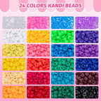 Simetufy 4200Pcs Pony Beads, 24 Assorted Colors 6x9mm Plastic Kandi Beads Bulk - Image 3