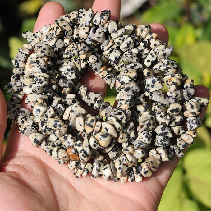 200 Pcs Crystal Chip Beads for Jewelry Making 5-8mm Dalmation Jasper | Natural - Image 7