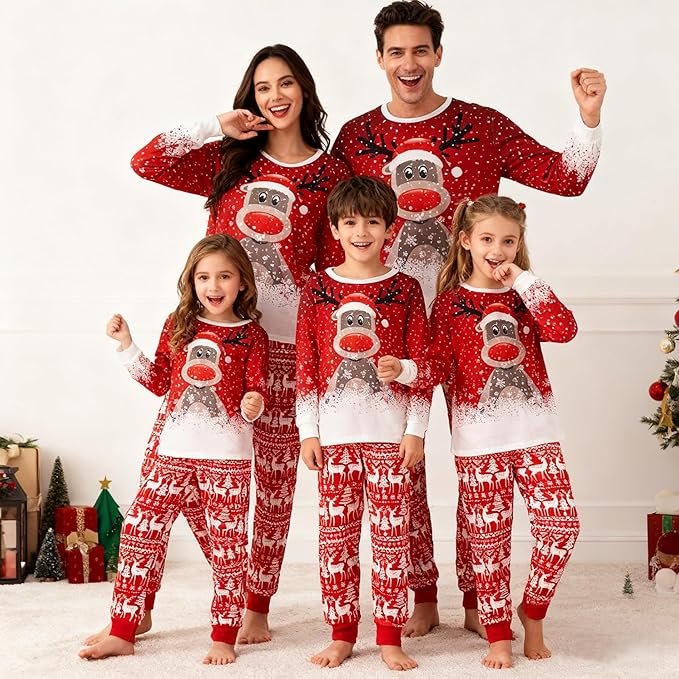 Awoscut Family Christmas Pajamas Matching Pajamas for Family, Xmas PJs Sets Holiday Sleepwear