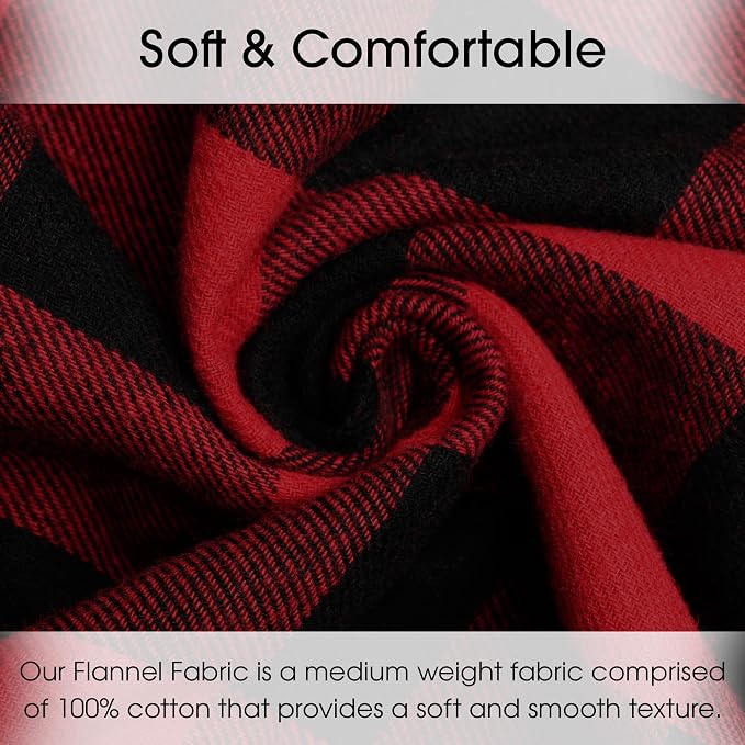 Pico Textiles 5 Yards Bolt Red and Black Buffalo Plaid Checkered Flannel Fabric - Image 2