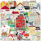 Cute Cartoon House Stickers for Journaling - Image 6