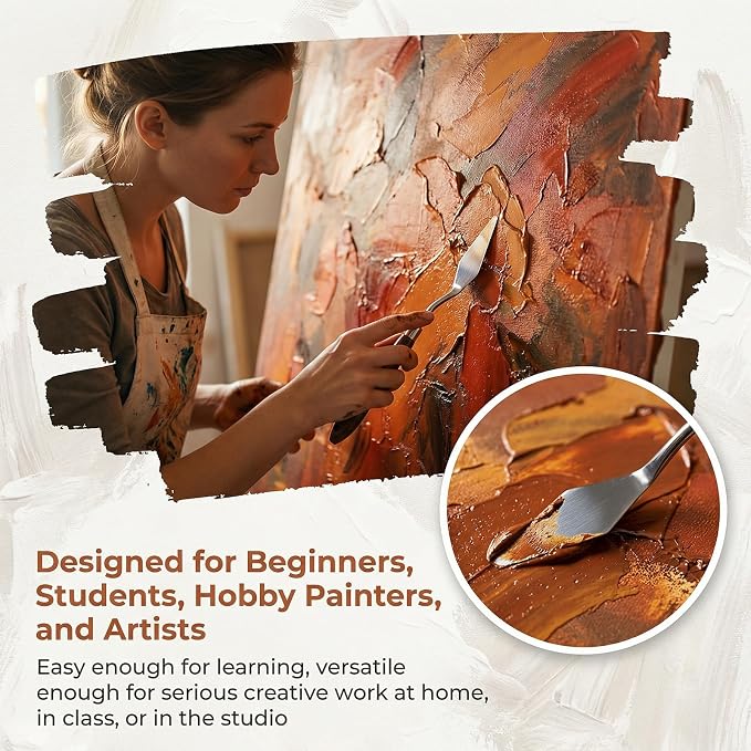 Palette Knife Set of 7, Stainless Steel Painting Knives - Image 9
