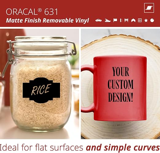ORACAL 631 Matte Black Vinyl Durable Roll Easy to Weed Permanent Adhesive Craft - Image 2