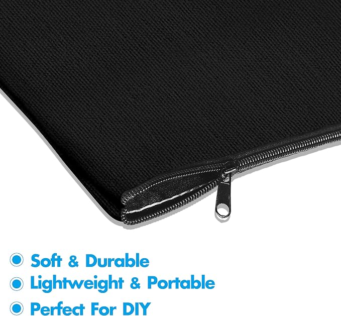 15 Pack Blank Cotton Canvas DIY Craft Zipper Bags Pouches Pencil Case - Image 4