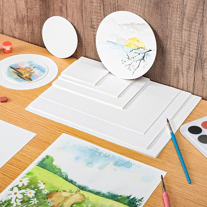 Prudiut 50 Sheets Watercolor Paper Bulk, 8 Sizes White 140 lb/300 GSM Cold - Image 6