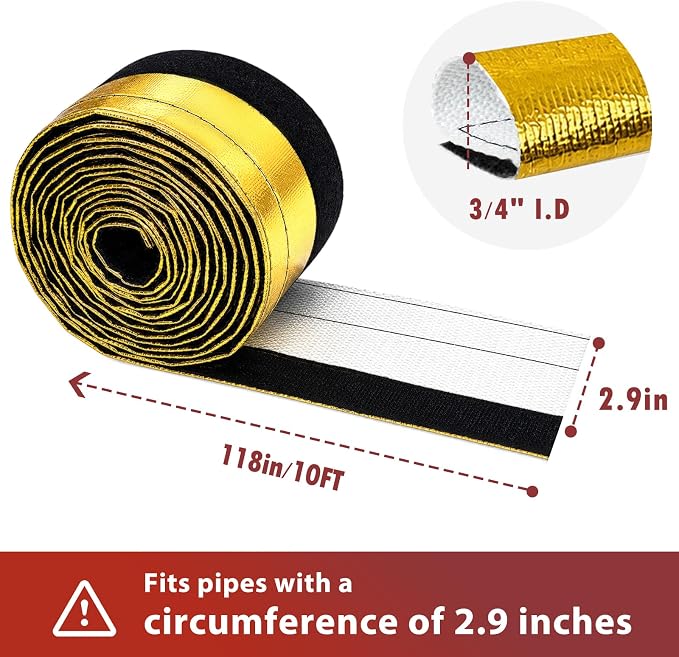 Wire Heat Shield Wrap for Car Hose Lines, 3/4" I.D. x 10FT, - Image 2