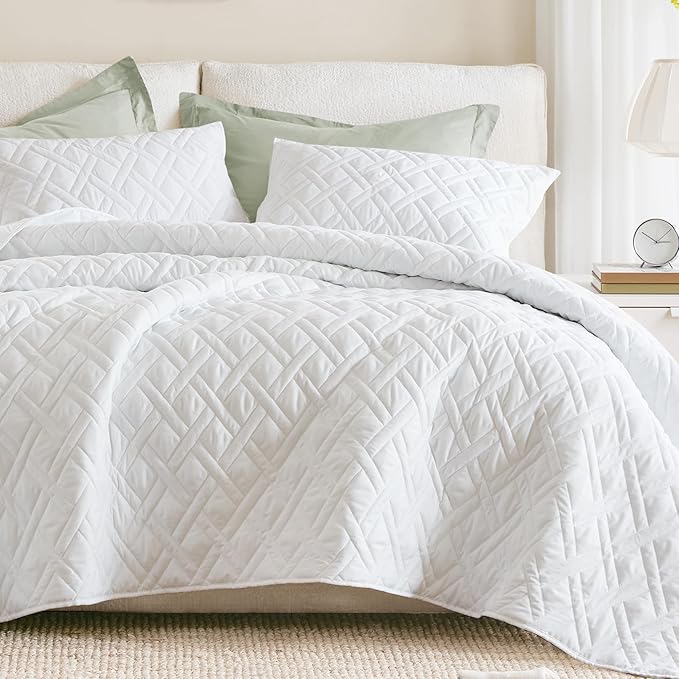 Comfort Spaces King Quilt Set Modern Reversible Diamond Coverlet King Bedding by ComfortSpaces