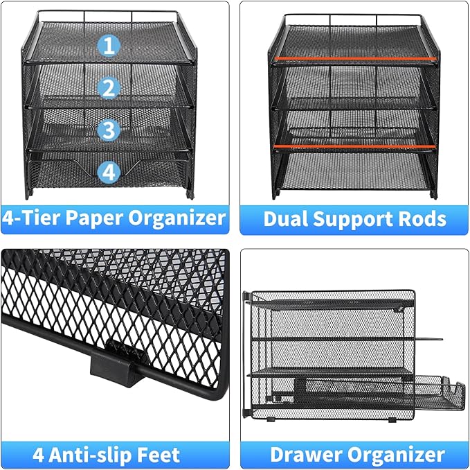 OPNICE Desk Organizer, 4-Tier Desktop File Organizer - Image 6