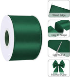 Forest Green 2.5 Inch Continuous 25 Yards Satin Wired Ribbon - Image 3