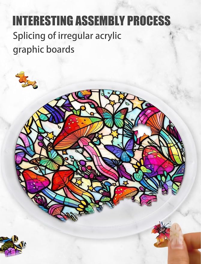 Acrylic Puzzle Suncatcher, Stained Glass Style Art DIY Puzzle - Image 4