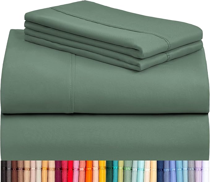 LuxClub 4 PC Queen Sheet Set, Breathable Luxury Bed Sheets, Deep Pockets 18" by LuxClub