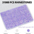 33000Pcs Lavender Rhinestones for Bedazzling, Mixed Sizes 2-6mm Bedazzler Kit - Image 3