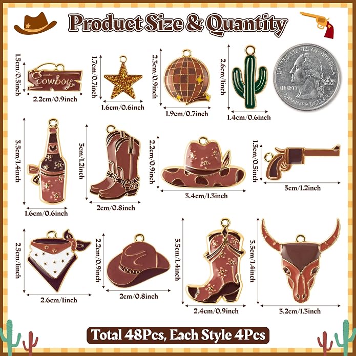 Western Cowgirl Charms Pendants - Image 2