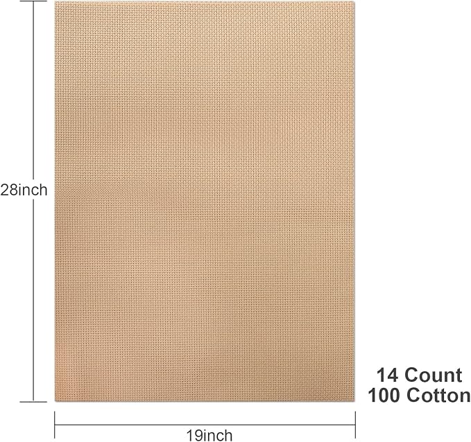 Aida Cloth 14 Count Cross Stitch Fabric, 19×28inch | 100%Cotton Even Grid - Image 2