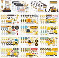 42 Sheets Create Construction Vehicles of Dreams Stickers, Make Your Own Sticker by Cosomia