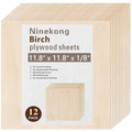 12 Pack Birch Plywood Sheets 1/8", 11.8"x11.8"x1/8" inch Plywood Sheets by Unknown