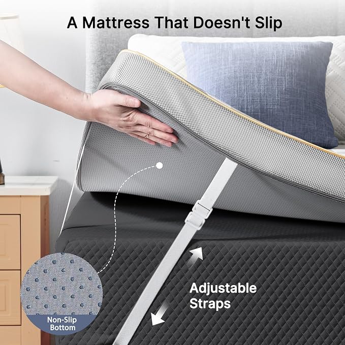 PERLECARE Firm Mattress Topper Twin, Mattress Pad - Image 6