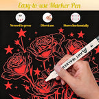Thboxes Red Paint Markers 10 Pack, Dual Tip Acrylic Paint Pens | Fine & Brush - Image 4