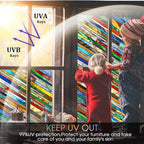 Coavas Stained Glass Window Film: Upgrade 3D Rainbow Window Clings Sun Blocking - Image 6