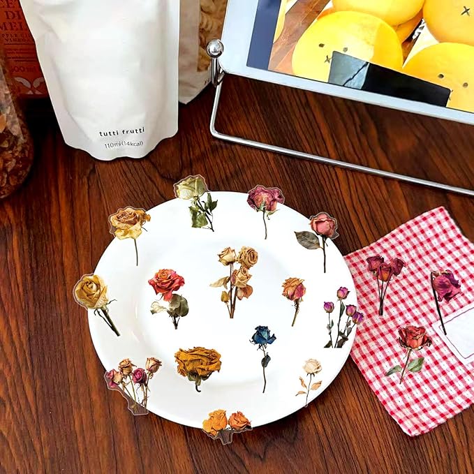 Transparent Flora Scrapbook Stickers Aesthetic Flowers Stickers | Transparent & - Image 7