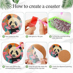 EWJRNSF 8 PCS Diamond Art Coasters Kit, Small Diamond Painting Coasters - Image 3
