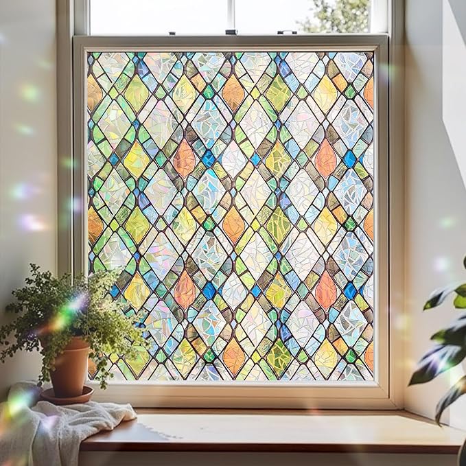 ADD.HERES Window Privacy Film, Stained Glass Decorative Static Cling, Removable by ADDHERES