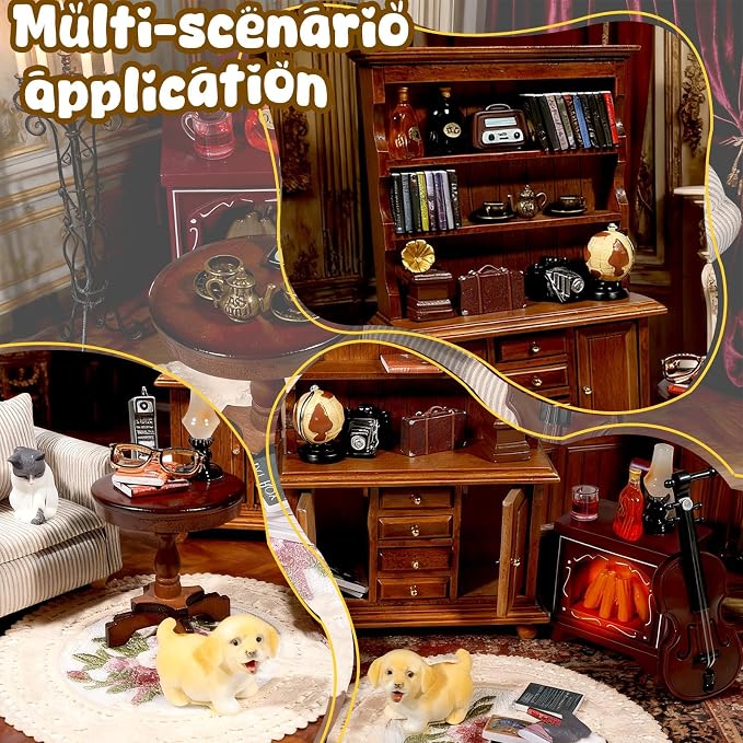 1：12 Scale Miniature House Furniture Set Classic Mini Furniture Sofa Set - Image 6