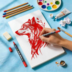 Betem Dual Tip Acrylic Paint Pens, 2 Red Paint Markers - Image 6