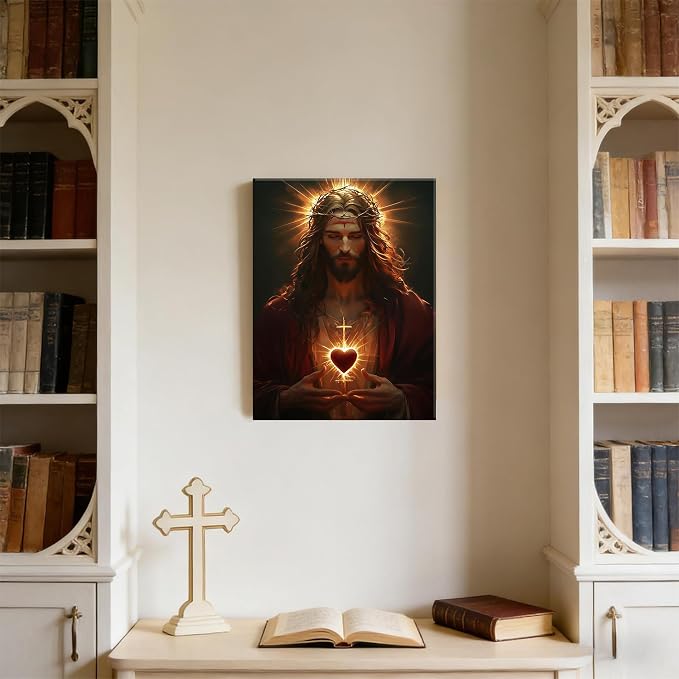 Framed Sacred Heart of Jesus Wall Art - Image 7
