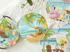 Benjenes 8 PCS Diamond Art Coasters Kits Beach Diamond Painting Coaster | - Image 8