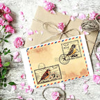 GLOBLELAND Vintage Flower and Bird Text Clear Stamps - Image 3
