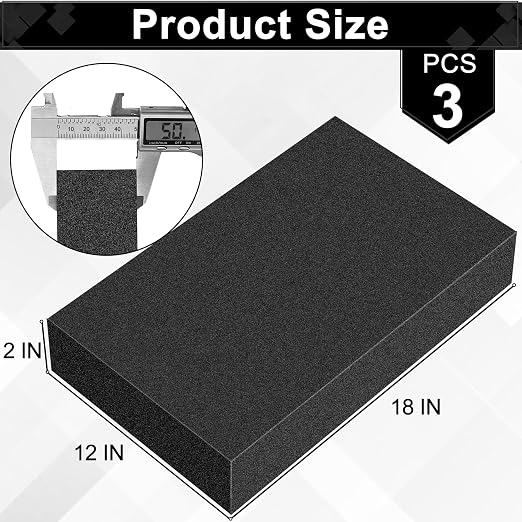 ToLanbbt Polyurethane Foam Sheets, 3P 18 x 12 x 2 Inch Cuttable Tool Box Case - Image 2