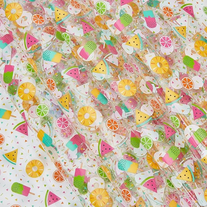 Printed TPU Jelly Faux Leather Fabric, 47.2 x 11.8 Inch Transparent Clear Jelly by letsinstyle