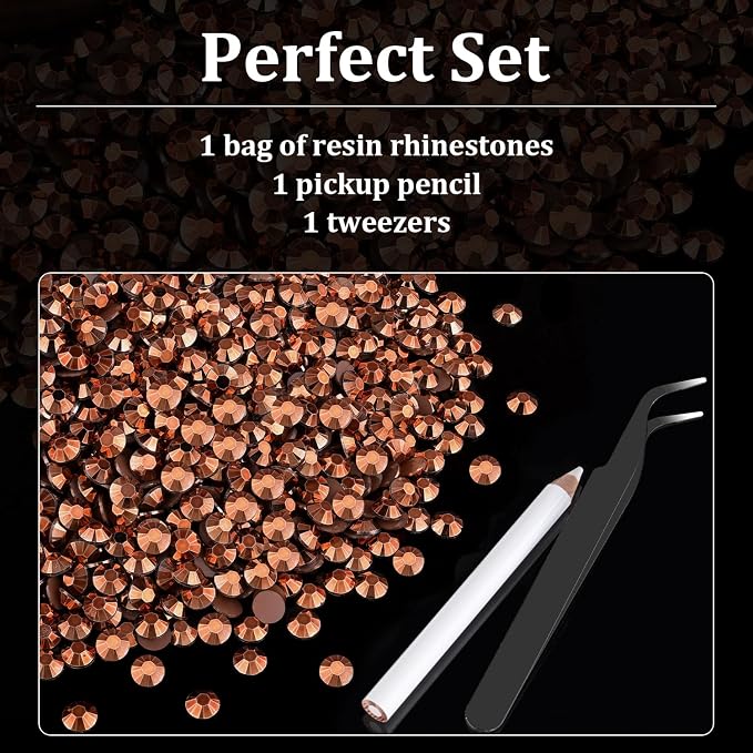 4000pcs 4mm Resin Rhinestones Bulk, Champagne Flatback Round Jelly Rhinestones - Image 6