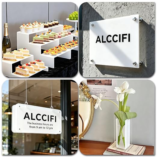 White Acrylic Sheet 12" x 16" x 1/8", 2 Pack ALCCIFI 38% Translucent Glossy - Image 6