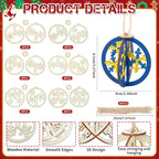 Chunful 72 Pcs DIY Snowflake Wooden Crafts to Paint Winter Snowflake Ornaments - Image 2