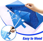 VinylRus Royal Blue Glitter HTV Heat Transfer Vinyl Roll-12 x 10ft Blue Glitter - Image 5