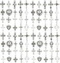 WOCRAFT 60pcs Antique Silver Cross Bracelet Charms by WOCRAFT