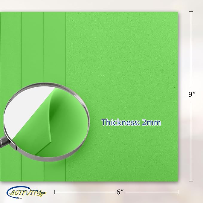 Light Green EVA Foam Sheets, 6 x 9 Inch, 2mm Thick – Foam Paper - Image 2