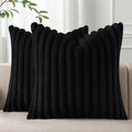 Pallene Faux Fur Plush Throw Pillow Covers 18x18 Set of 2, Luxury Soft Fluffy by PALLENE