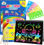 ZMLM Scratch Paper Art-Crafts Gift: 2 Pack Rainbow Notebooks Supplies Toys by ZMLM