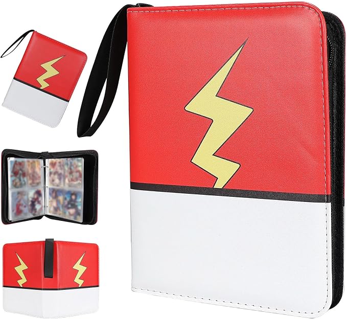 Collectible Trading Card Albums, 4 Pocket Card Binder, 400 Double Sided Pocket by FootJKYX
