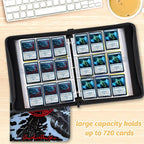 9 Pocket Card Binder, 720 Double Sided Pocket Trading Card Binder, Premium PU - Image 6