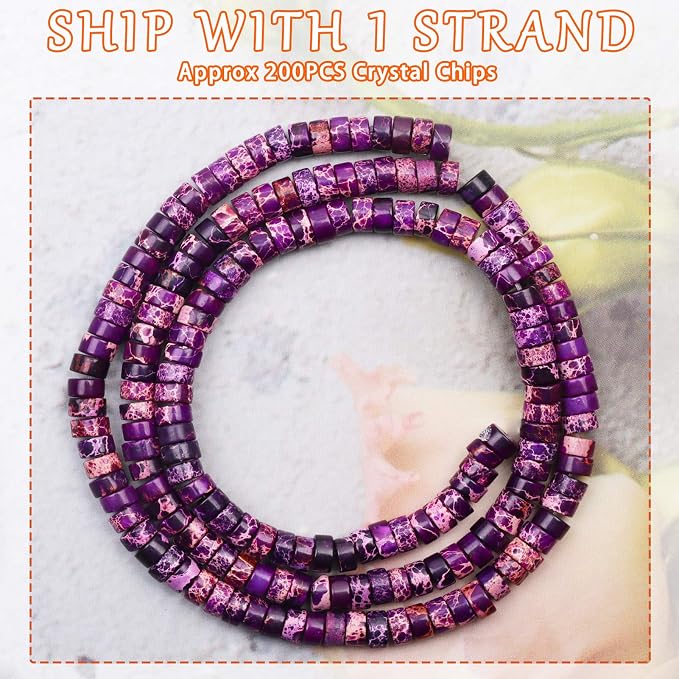 Natural Stone Heishi Beads for Necklace Making, 4 mm x 2 mm Small Flat Round - Image 2