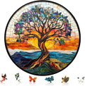 Bodhipnjoy Wooden Puzzles for Adults 500 Pieces, Stained Glass Tree of Life by BODHIPNJOY